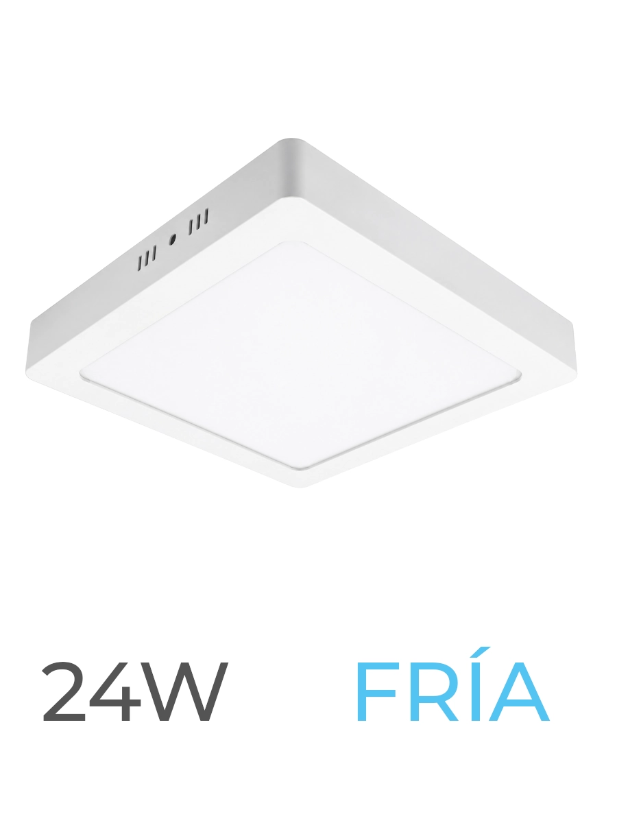 LUMINARIA LED CANDELA DE SOBREPONER 24w FRIA CUADRADA