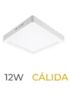 LUMINARIA LED CANDELA DE SOBREPONER 12w CALIDA CUADRADA