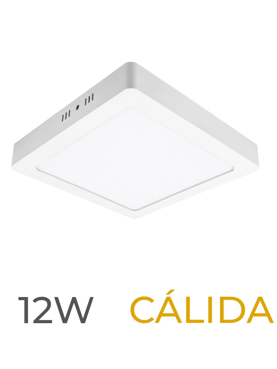 LUMINARIA LED CANDELA DE SOBREPONER 12w CALIDA CUADRADA