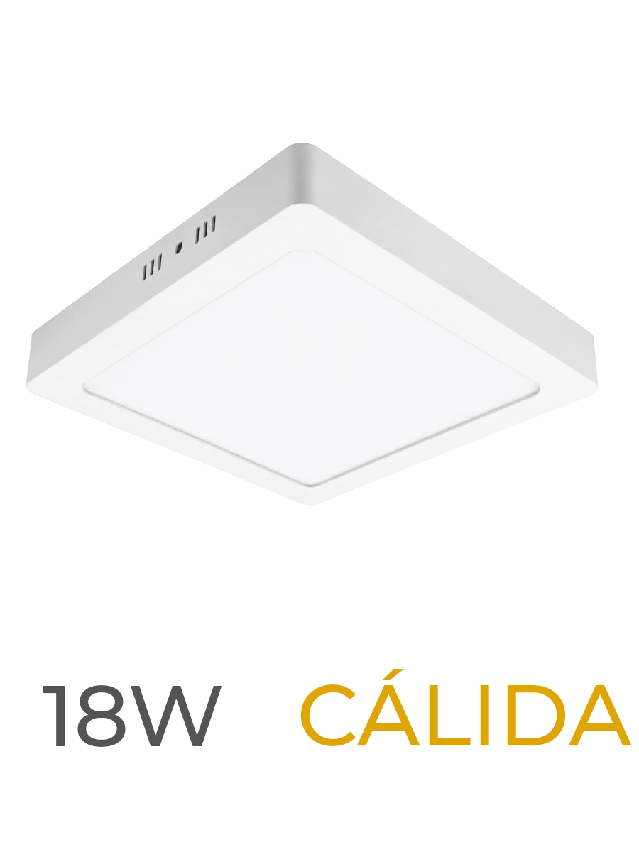LUMINARIA LED CANDELA DE SOBREPONER 18w CALIDA CUADRADA