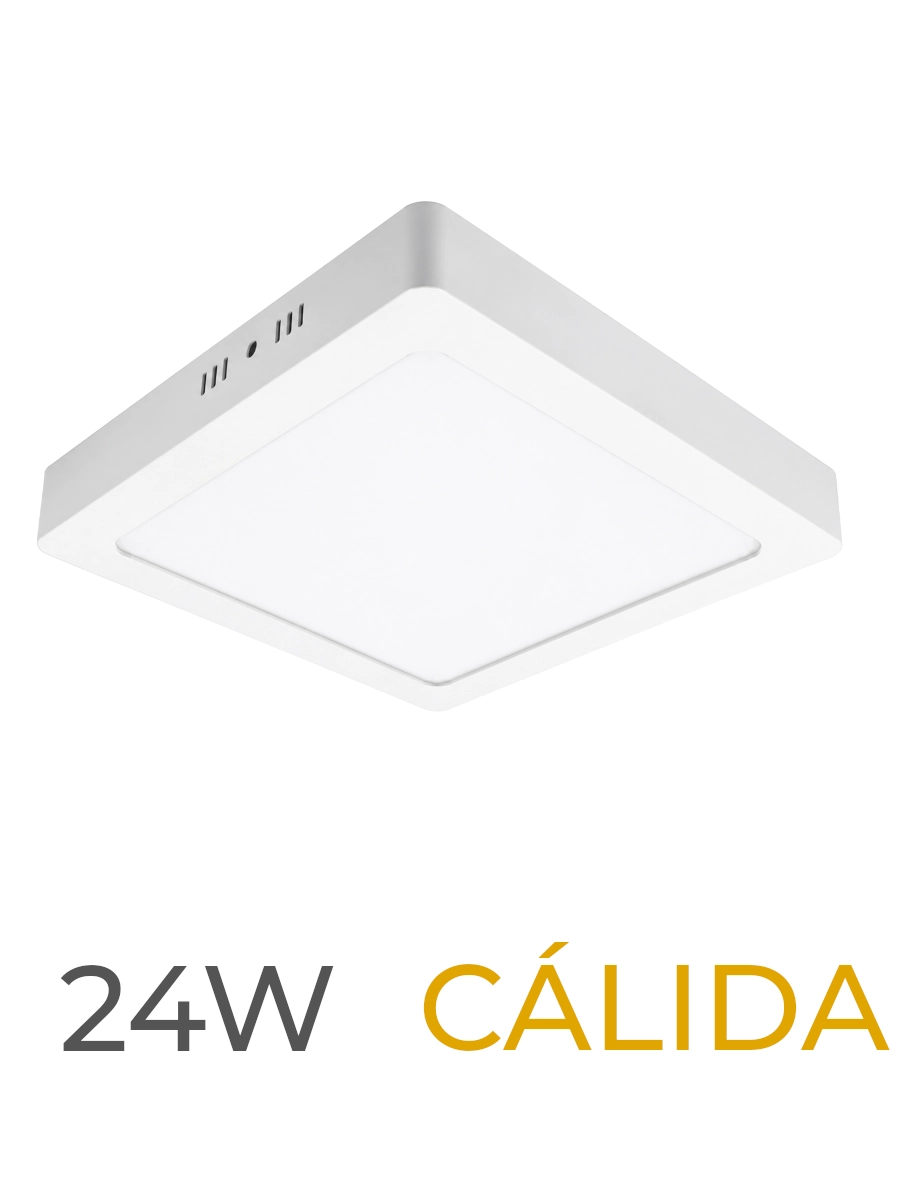LUMINARIA LED CANDELA DE SOBREPONER 24w CALIDA CUADRADA