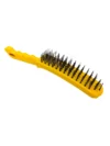CEPILLO DE ACERO CON MANGO PVC AMARILLO