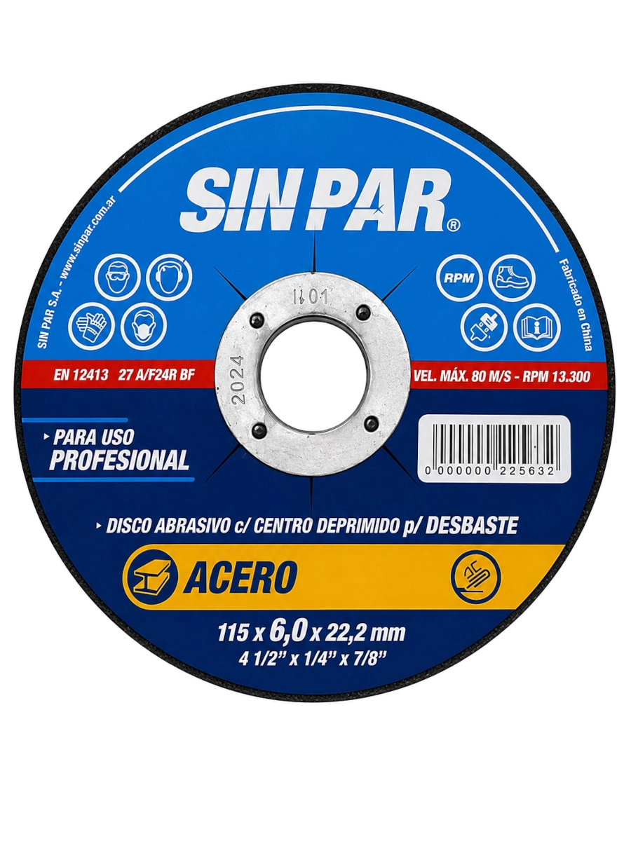 DISCO SIN PAR 115X6 MM DESBASTE