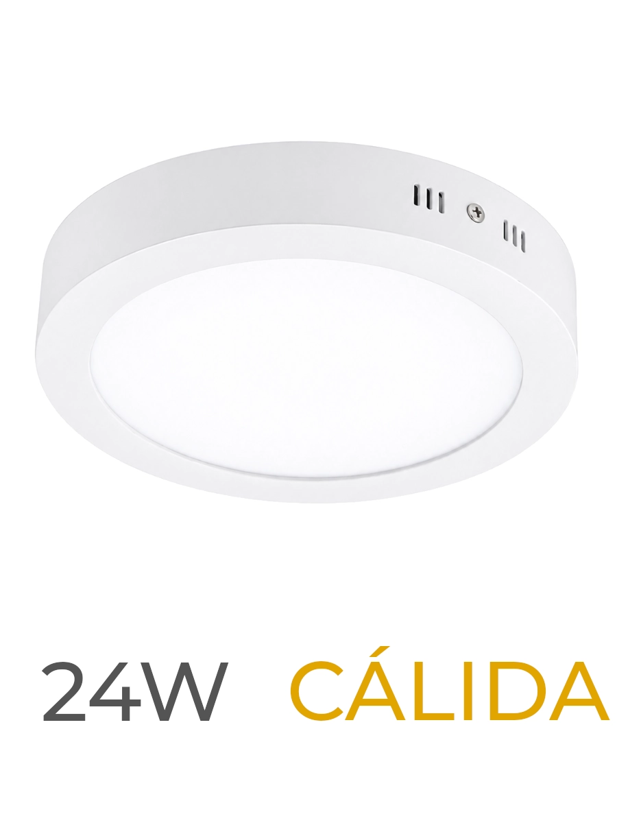 LUMINARIA LED CANDELA DE SOBREPONER 24w CALIDA REDONDA
