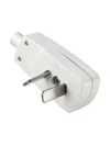 FICHA 220V MACHO SALIDA LATERAL GOTA 2 PERNOS PLANOS BLANCA