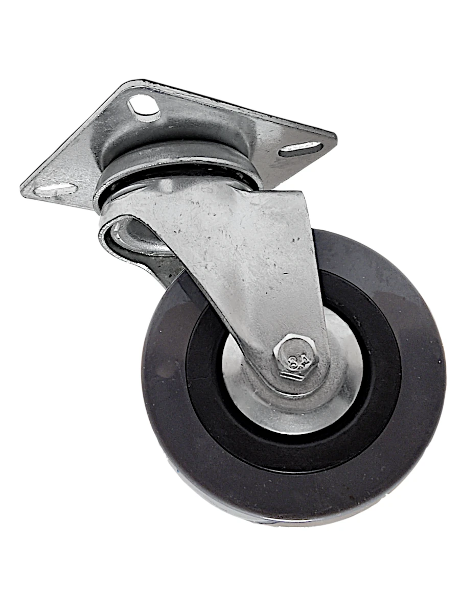 RUEDA GIRATORIA CON BASE GOMA GRIS .50MM