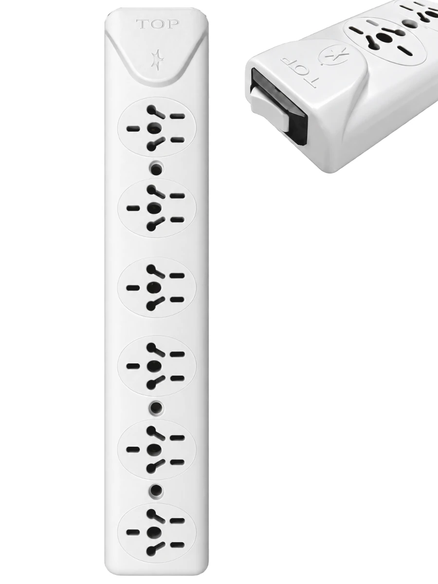 MULTIPLE EXTERIOR 6 TOMAS BL C/LLAVE TOP