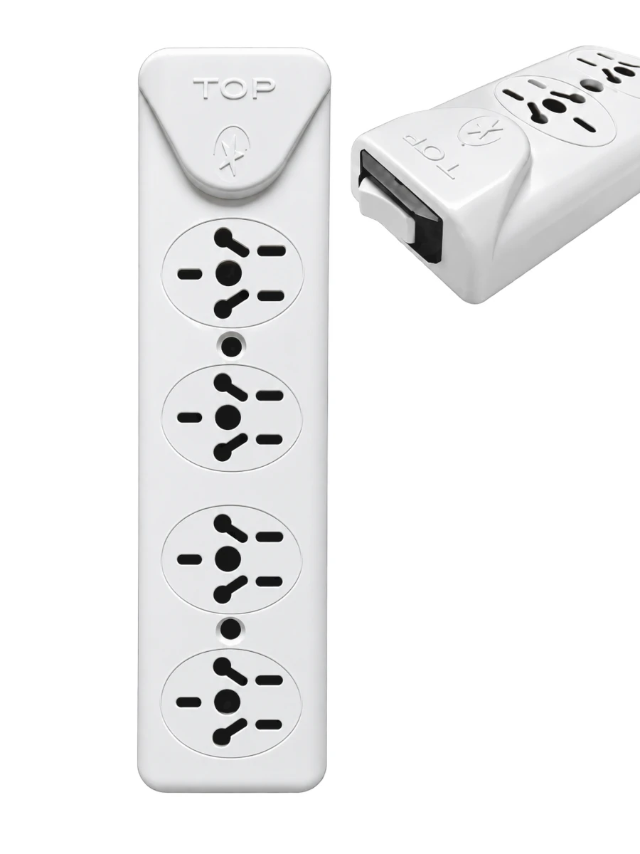 MULTIPLE EXTERIOR 4 TOMAS BL C/LLAVE TOP