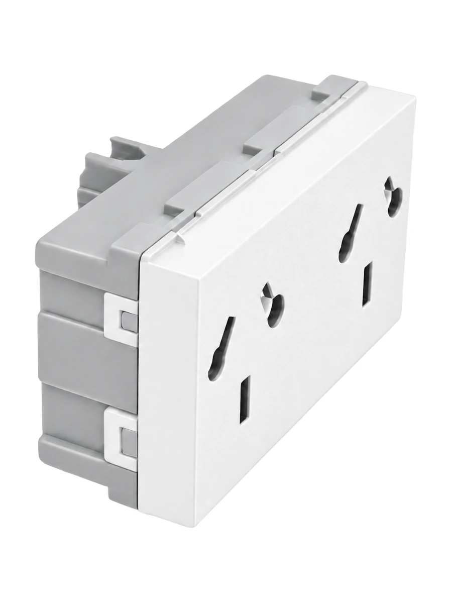 LLAVE EMBUTIR JELUZ PLATINUM TOMA DOBLE 10A BLANCO BINORMA